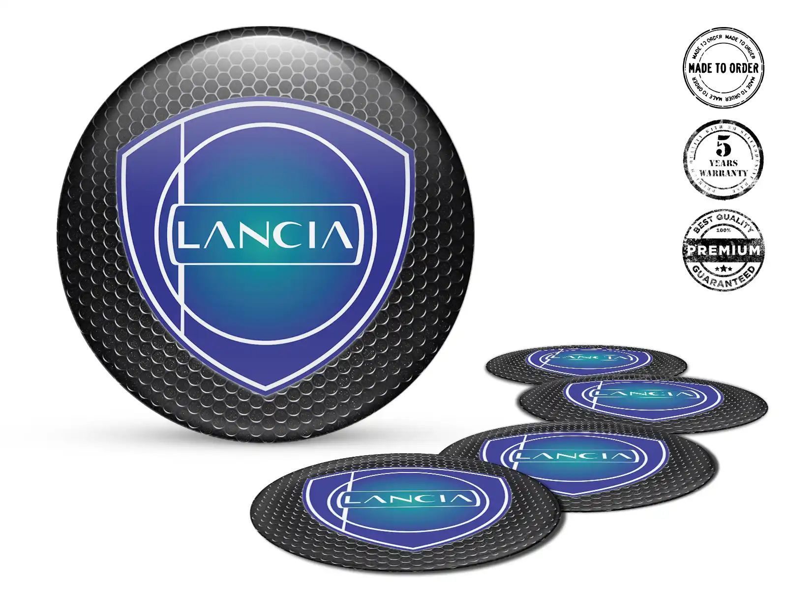 Lancia Pegatina Bombada Diseño Emblemas de Rueda Alta Calidad